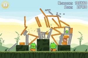 Angry Birds during gameplay.